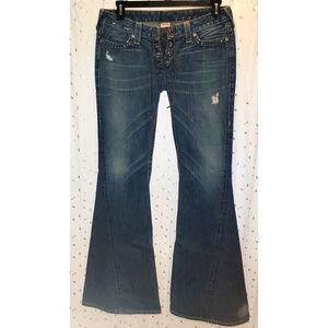 True Religion Cassidy Low Rise Lace-up Bell-bottoms